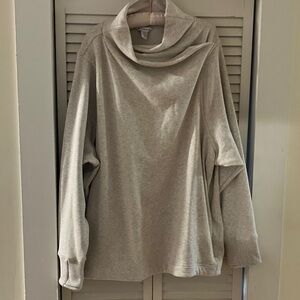 Athleta Cozy Karma II Heather Tan Mockneck Sweatshirt